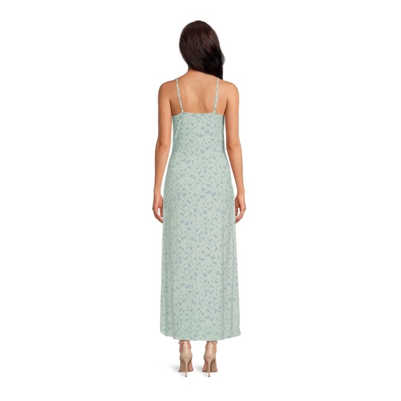 No Boundaries Juniors Tank Dress with Wrap Skirt, Jade Delight - Picture 4 of 5